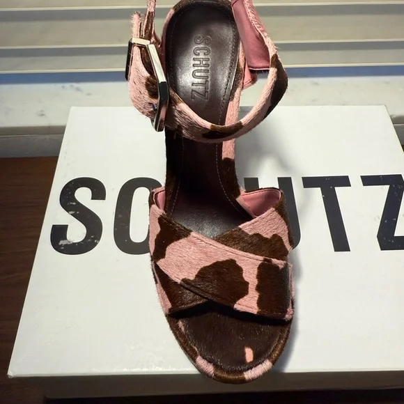 Schutz Pink and Brown Platform Heels - Picture 5 of 8